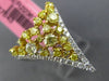 LARGE 1.33CT WHITE & FANCY YELLOW DIAMOND 18KT WHITE & YELLOW GOLD V SHAPE RING