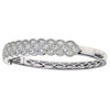 ESTATE 3.22CT DIAMOND 18KT WHITE GOLD ETOILE ROUND SEMI ETERNITY BANGLE BRACELET