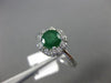 ESTATE .90CT DIAMOND & AAA EMERALD 14KT WHITE GOLD 3D FLOWER CLASSIC LOVE RING