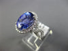 ESTATE LARGE 6.20CT DIAMOND & AAA TANZANITE 14KT WHITE GOLD HALO ENGAGEMENT RING