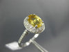1.41CT DIAMOND & AAA YELLOW TOPAZ 14KT WHITE GOLD 3D OVAL HALO ENGAGEMENT RING