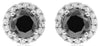 1.54CT WHITE & BLACK DIAMOND 14KT WHITE GOLD 3D ROUND HALO CLASSIC STUD EARRINGS