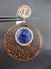 ESTATE LARGE 1.0CT DIAMOND & SODALITE 14KT WHITE & ROSE GOLD FLOATING EARRINGS