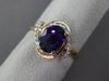 ESTATE 1.36CT DIAMOND & AAA AMETHYST 14K WHITE & ROSE GOLD 3D INFINITY LOVE RING