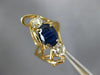 ANTIQUE LARGE 1.82CT DIAMOND & AAA SAPPHIRE 14KT YELLOW GOLD 3D ANNIVERSARY RING
