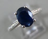 ESTATE 1.85CT DIAMOND & AAA SAPPHIRE 14KT WHITE GOLD 3D ENGAGEMENT RING #26276