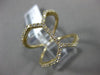 ESTATE LARGE .44CT ROUND DIAMOND 14KT YELLOW GOLD 3D OPEN HEXAGON LOVE RING
