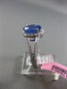 ESTATE 2.97CT DIAMOND & AAA SAPPHIRE 18K WHITE GOLD 3D OVAL HALO ENGAGEMENT RING