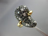 ESTATE LARGE 1.11CT WHITE & BLACK DIAMOND 14KT YELLOW GOLD PEAR SHAPED FUN RING