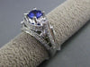 ESTATE WIDE 2.01CT DIAMOND & TANZANITE 18KT WHITE GOLD 3D ETOILE ENGAGEMENT RING