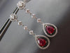 ESTATE 4.30CT DIAMOND & AAA RUBY 14KT WHITE GOLD 3D CHANDELIER EARRINGS #24574