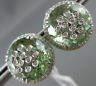 ESTATE EXTRA LARGE 19.30CT DIAMOND & AAA GREEN AMETHYST 18K WHITE GOLD EARRINGS