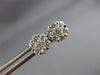 ESTATE .75CT ROUND DIAMOND 14KT WHITE GOLD CLASSIC FLOWER CLUSTER STUD EARRINGS