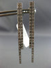 ESTATE LONG .90CT DIAMOND 18KT WHITE GOLD CLASSIC 2 ROW JOURNEY HANGING EARRINGS