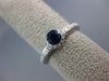 ESTATE .97CT DIAMOND & AAA SAPPHIRE 18KT WHITE GOLD 3D FILIGREE ENGAGEMENT RING