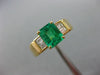 ESTATE 1.80CT DIAMOND & AAA COLOMBIAN EMERALD 18K YELLOW GOLD 3D ENGAGEMENT RING