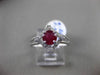 ESTATE .85CT DIAMOND & AAA RUBY 18KT WHITE GOLD SQUARE FILIGREE ENGAGEMENT RING