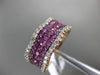ESTATE WIDE 2.11CT DIAMOND & AAA PINK SAPPHIRE 18K ROSE GOLD 3D ANNIVERSARY RING