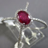LARGE 1.12CT DIAMOND & AAA RUBY 14K WHITE GOLD 3D HALO CRISS CROSS INFINITY RING