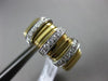 ESTATE LARGE .46CT ROUND DIAMOND 18K WHITE & YELLOW GOLD MULTI ROW FLEXIBLE RING