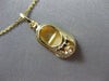ESTATE 14KT YELLOW GOLD 3D BABY GIRL BOW SHOE CHARM FLOATING PENDANT #25220
