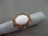 ANTIQUE LARGE .35CT DIAMOND & AAA AGATE 14KT WHITE & ROSE GOLD 3D FILIGREE RING