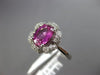 ESTATE 1.42CT DIAMOND & AAA PINK SAPPHIRE 14KT WHITE GOLD FLOWER ENGAGEMENT RING