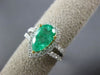 ESTATE 2.55CT DIAMOND & AAA EMERALD 18KT 2 TONE GOLD PEAR SHAPE ENGAGEMENT RING