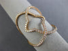 ESTATE WIDE .29CT DIAMOND 18KT ROSE GOLD 3D OPEN STAR FLOWER INFINITY LOVE RING