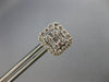 ESTATE LARGE 1CT DIAMOND 18KT WHITE GOLD 3D SQUARE CLUSTER OCTAGON STUD EARRINGS