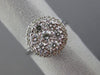 ESTATE LARGE 1.32CT DIAMOND 14K WHITE GOLD 3D HALO FILIGREE CLUSTER PROMISE RING