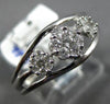 ESTATE .48CT ROUND CUT DIAMOND 14K WHITE GOLD 3D CLASSIC FLOWER CLUSTER FUN RING