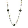18.17CT AAA MULTI GEM & AAA TAHITIAN PEARL 14KT YELLOW GOLD BY THE YARD NECKLACE