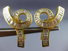 ESTATE EXTRA LARGE 5.10CT BAGUETTE DIAMOND 18KT YELLOW GOLD 3D CLIP ON EARRINGS