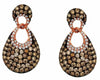1.89CT WHITE & CHOCOLATE FANCY DIAMOND 14KT ROSE GOLD LOVE KNOT HANGING EARRINGS