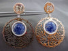 ESTATE LARGE 1.0CT DIAMOND & SODALITE 14KT WHITE & ROSE GOLD FLOATING EARRINGS