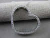 ESTATE LARGE .50CT DIAMOND 14KT WHITE GOLD OPEN HEART FLOATING PENDANT & CHAIN