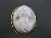 ANTIQUE LARGE 14KT YELLOW GOLD HANDCRAFTED LADY CAMEO FILIGREE ROPE RING