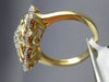 ESTATE LARGE .25CT DIAMOND 14KT TWO TONE GOLD 3D FILIGREE FLOWER MILGRAIN RING