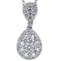 ESTATE .96CT DIAMOND 18KT WHITE GOLD DOUBLE TEAR DROP CLUSTER SNOW FLAKE PENDANT