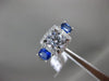 ESTATE LARGE 2.42CT DIAMOND & AAA SAPPHIRE 14K WHITE GOLD SQUARE ENGAGEMENT RING