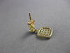 ESTATE .62CT ROUND DIAMOND 14K YELLOW GOLD SQUARE HALO FLOATING HANGING EARRINGS