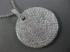 ESTATE LARGE 2.49CT DIAMOND 18KT WHITE GOLD 3D CIRCULAR PAVE FLOATING PENDANT