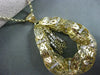 ESTATE EXTRA LARGE & LONG 2.52CT DIAMOND 14KT YELLOW GOLD 3D FILIGREE PENDANT