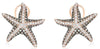 1.20CT WHITE & MOCHA DIAMOND 14KT ROSE GOLD MULTI ROW STARFISH CLIP ON EARRINGS