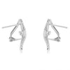 1.11CT DIAMOND 14K WHITE GOLD 3D MULTI ROW CLASSIC STARFISH CLIP ON FUN EARRINGS