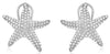 1.11CT DIAMOND 14K WHITE GOLD 3D MULTI ROW CLASSIC STARFISH CLIP ON FUN EARRINGS