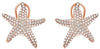1.10CT DIAMOND 14KT ROSE GOLD 3D MULTI ROW CLASSIC FUN STARFISH CLIP ON EARRINGS