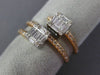 .59CT ROUND & BAGUETTE DIAMOND 18KT WHITE & ROSE GOLD 3D CRISS CROSS SQUARE RING