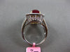 ESTATE 5.11CT DIAMOND & RUBY 18KT 2 TONE GOLD SQUARE DOUBLE HALO ENGAGEMENT RING